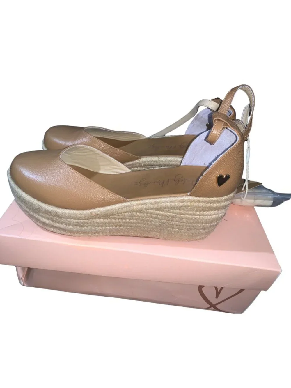 Nataly Mendez Camel Espadrilles - Low High Sandals - Sz 8 - New with Tag in Box